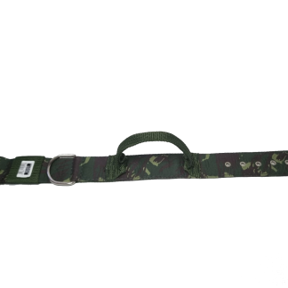 CL6 - COLEIRA NYLON PASTOR CAMUFLADA C/ ALÇA – FITA 50MM
